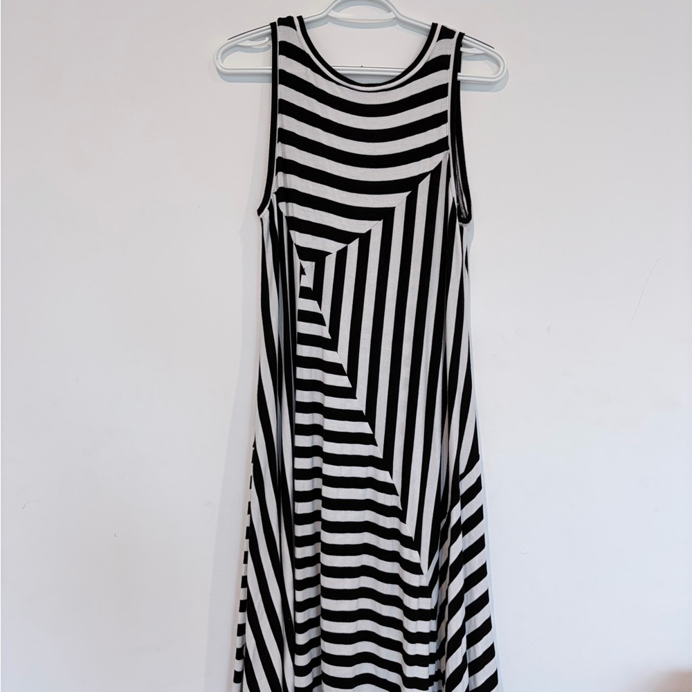 Philosophy Black and White Geometric Stripe Dress